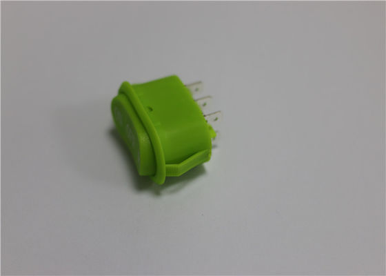 ओवल आकार का निविड़ अंधकार मिनी रॉकर स्विच, ग्रीन रॉकर स्विच 10 ए 250v